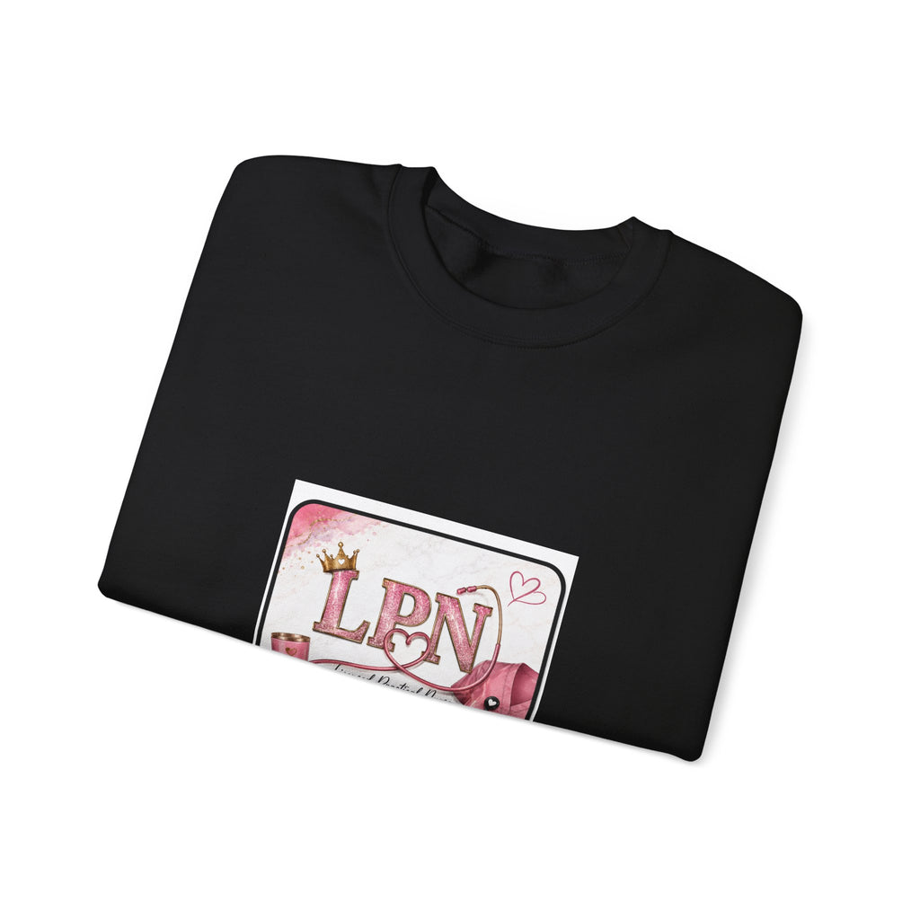 Crewneck Sweatshirt — Pink 'LPN' Nurse Pride Graphic