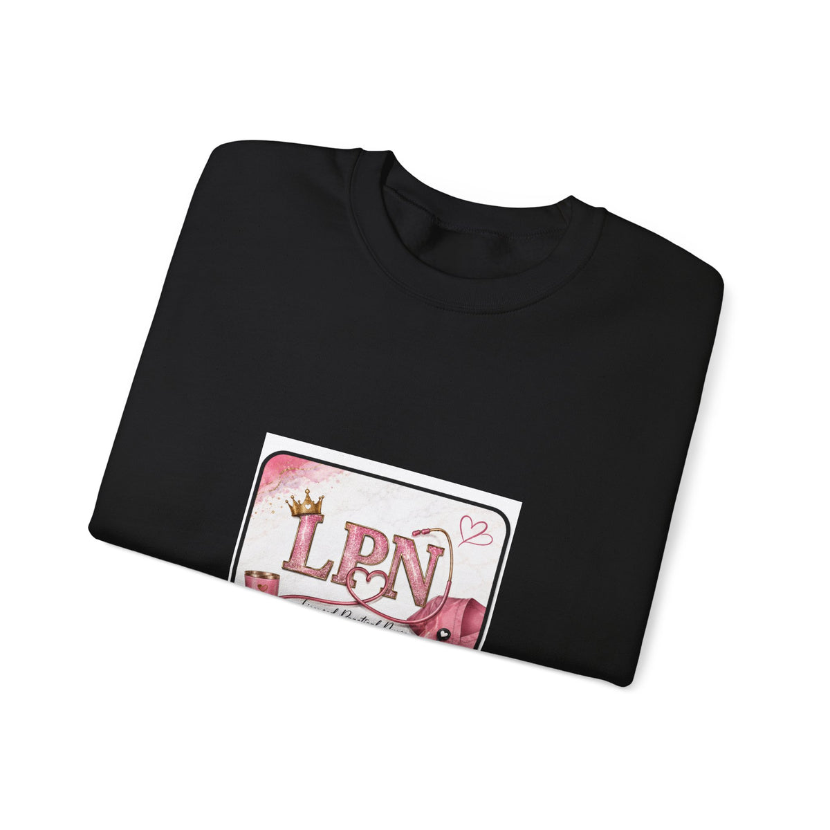 Crewneck Sweatshirt — Pink 'LPN' Nurse Pride Graphic