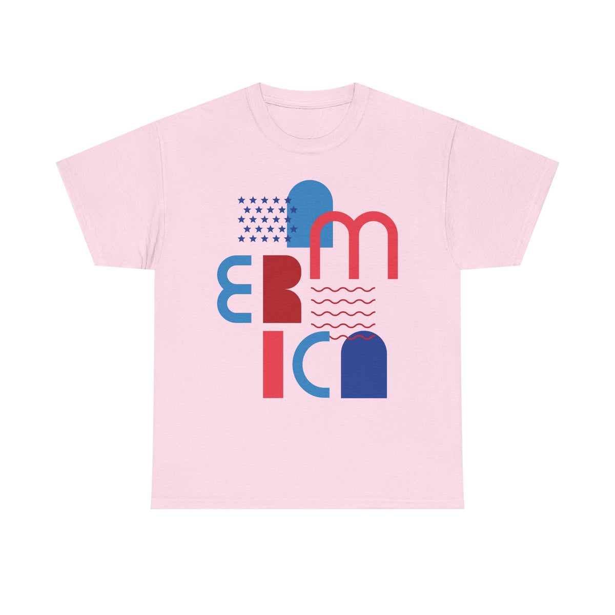 America Retro Typography Tee - Red, White & Blue Patriotic T-Shirt