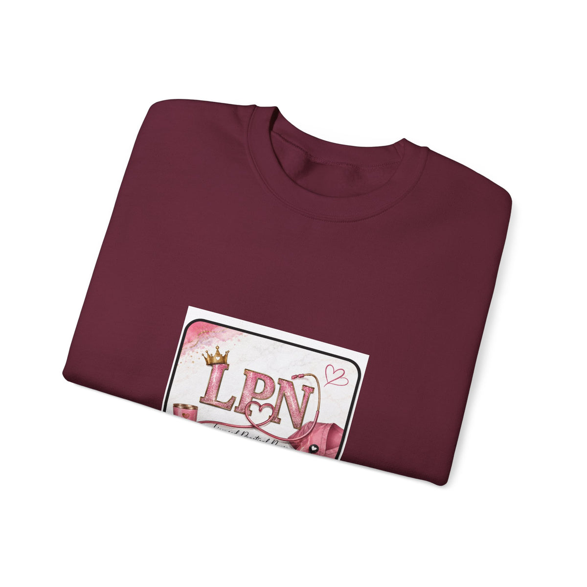 Crewneck Sweatshirt — Pink 'LPN' Nurse Pride Graphic