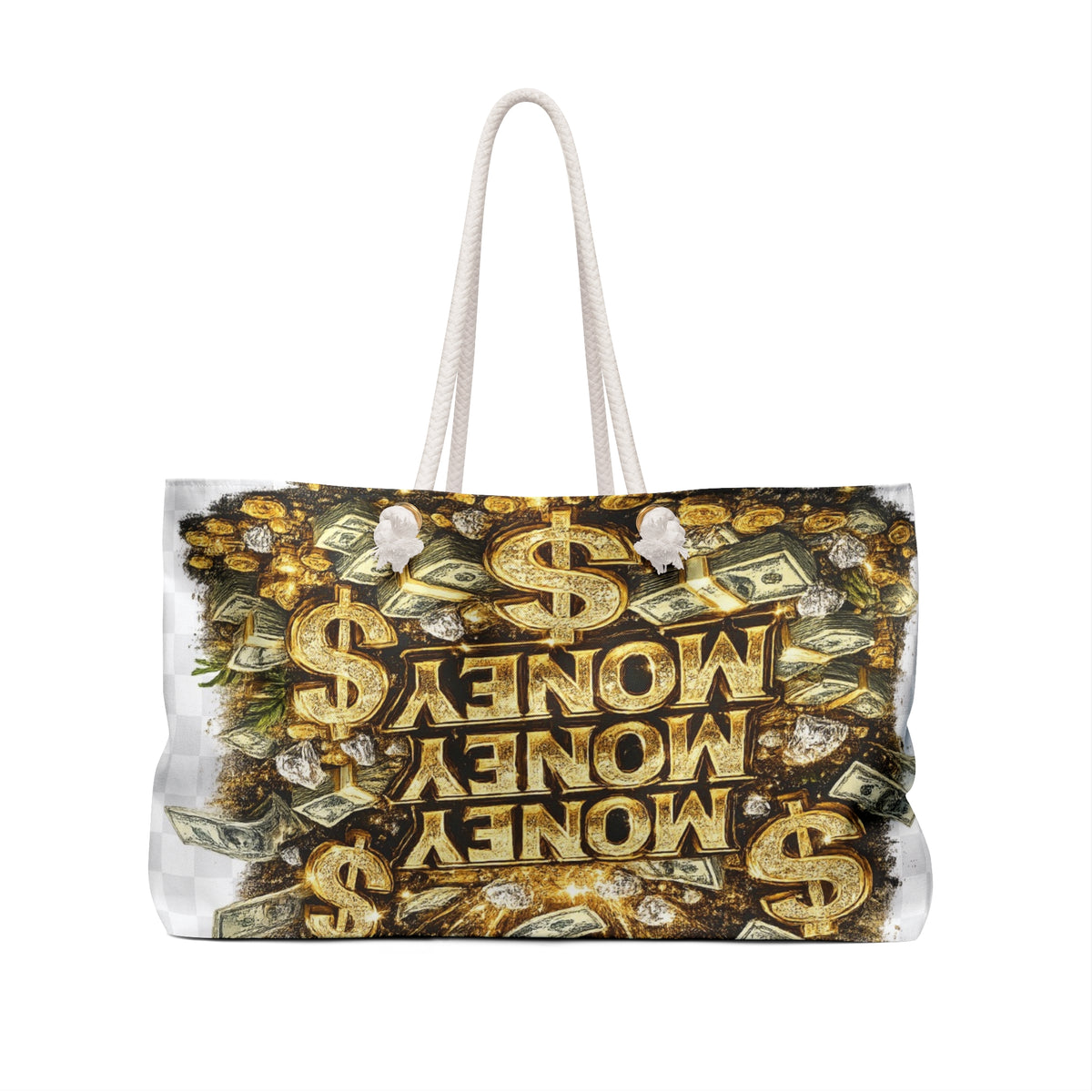 Money Money Weekender Bag — Bold Cash & Dollar Sign Travel Tote