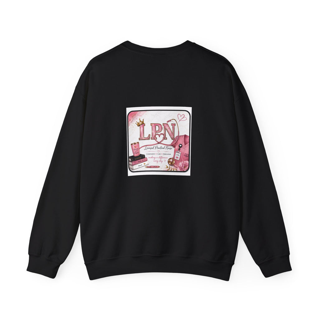 Crewneck Sweatshirt — Pink 'LPN' Nurse Pride Graphic