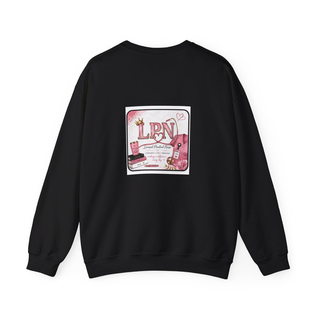 Crewneck Sweatshirt — Pink 'LPN' Nurse Pride Graphic