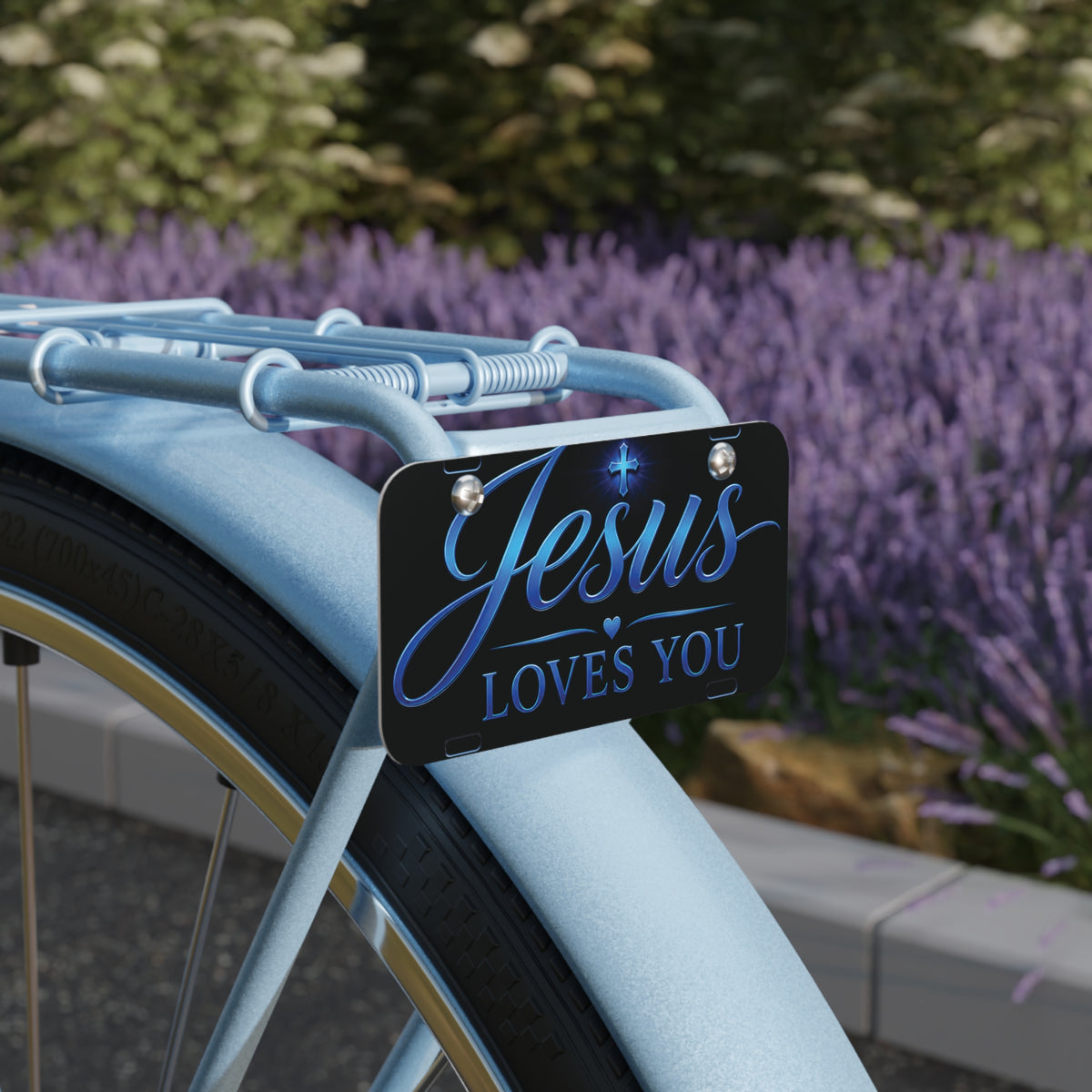 Jesus Loves You Mini License Plate – Inspirational Christian Car Sign