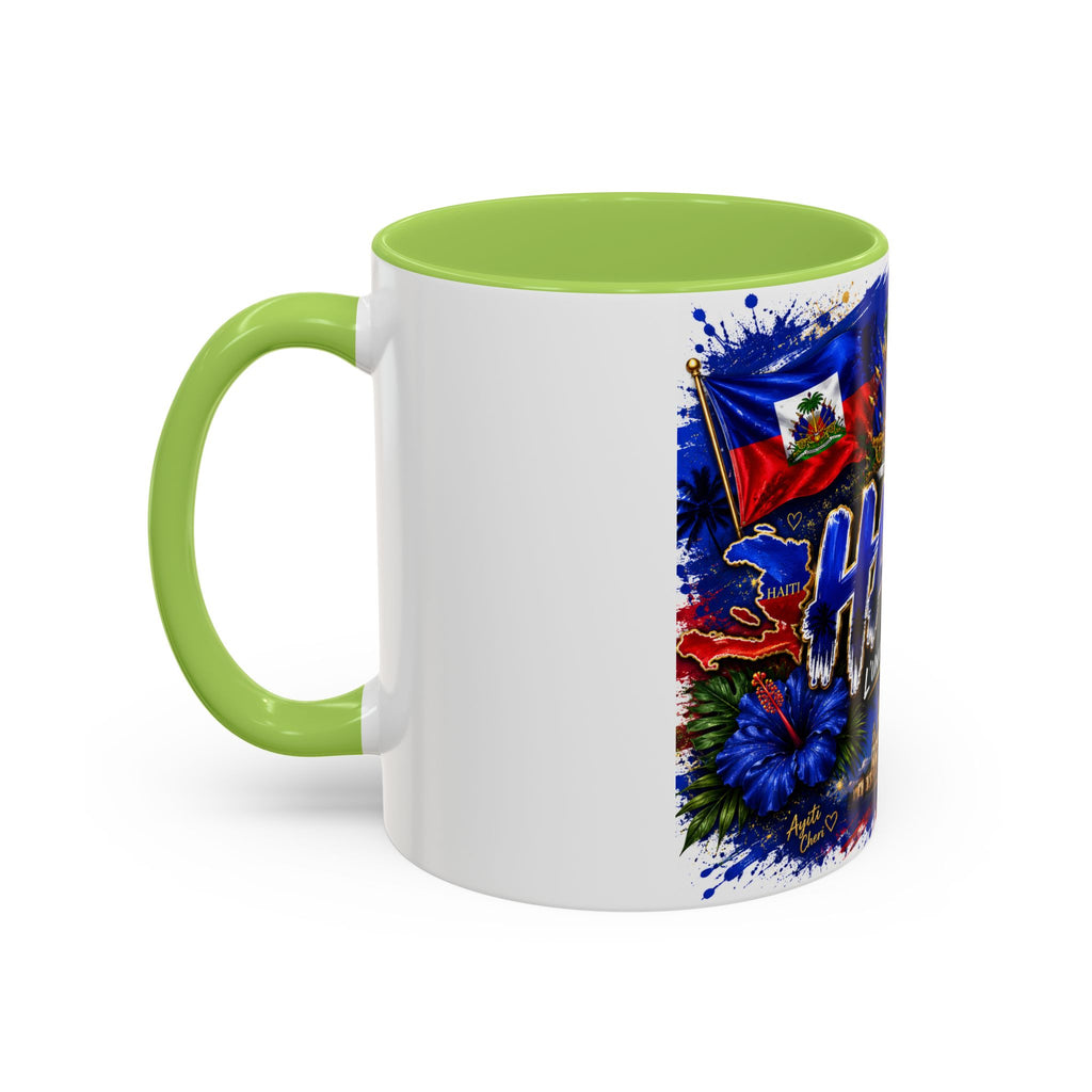 Haiti Coffee Mug — L'Union Fait La Force Colorful Island Art (11/15oz)