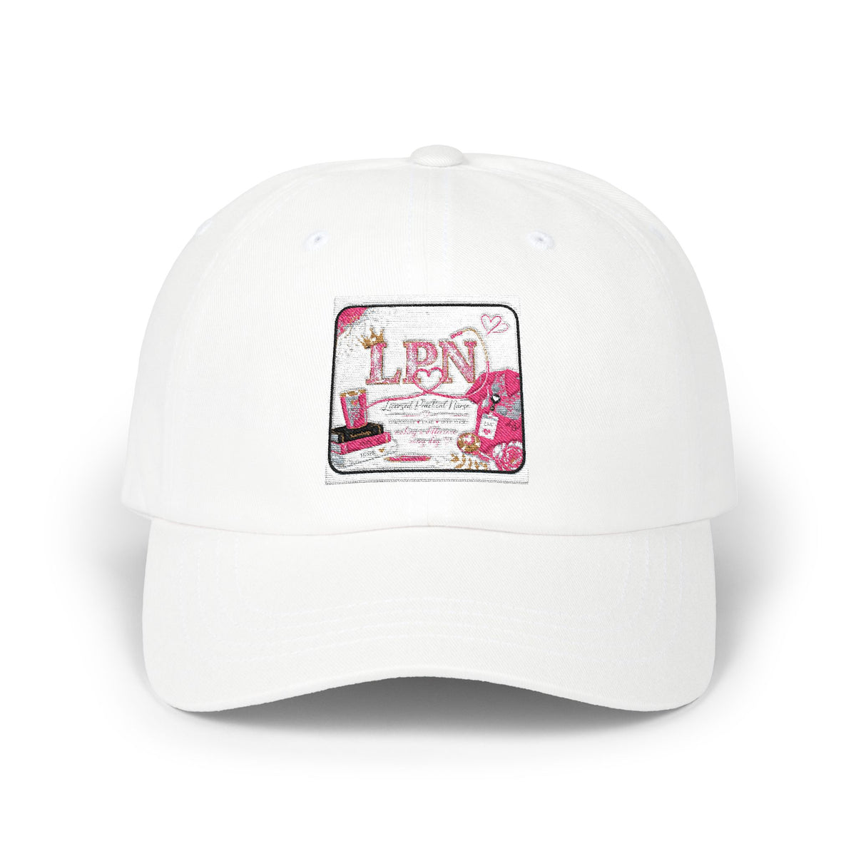 Dad Cap — Vintage Pink Floral 'LOVE' Embroidered Baseball Hat