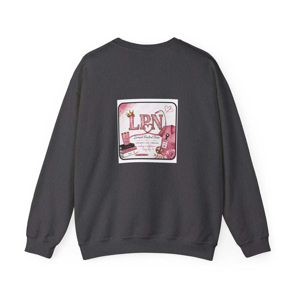 Crewneck Sweatshirt — Pink 'LPN' Nurse Pride Graphic