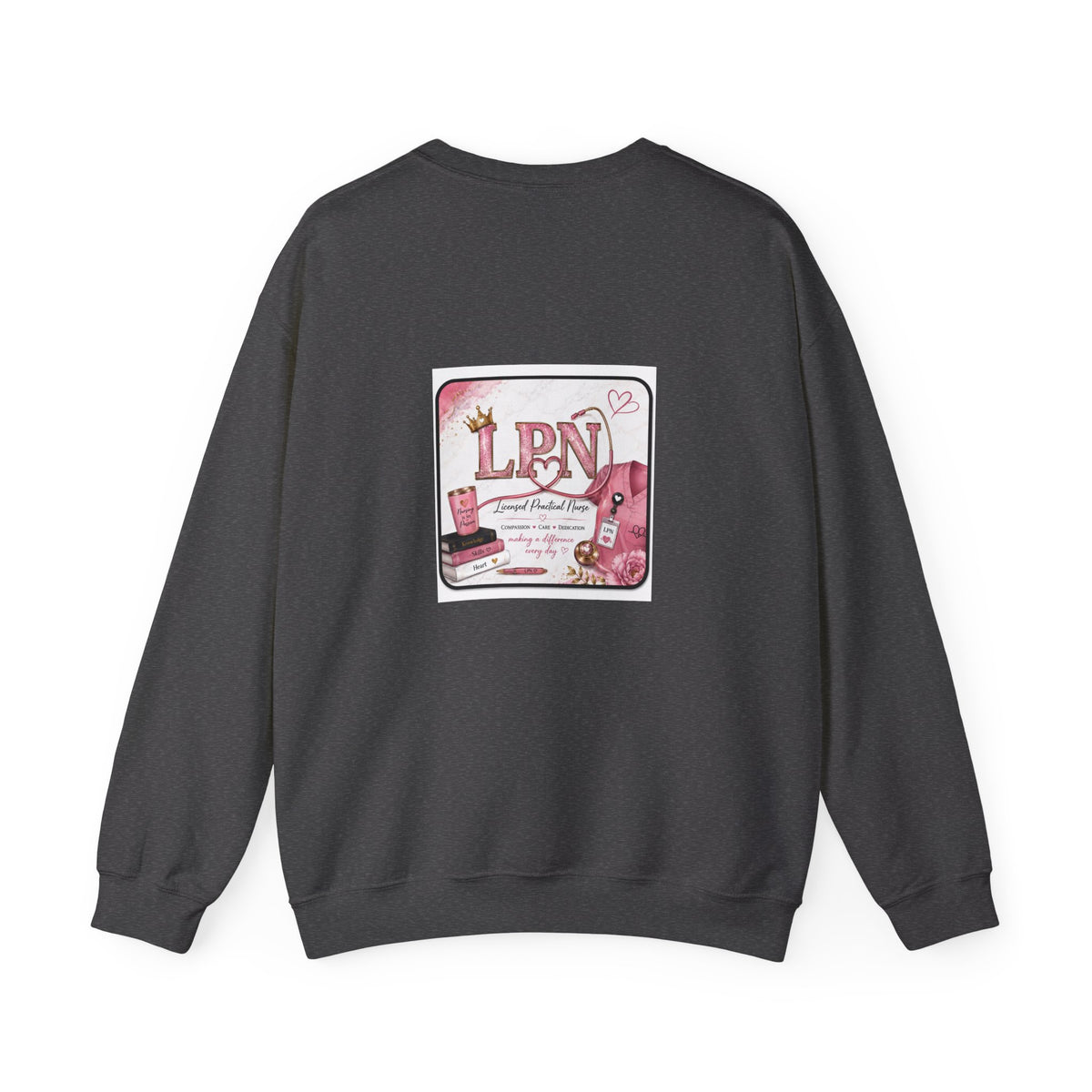 Crewneck Sweatshirt — Pink 'LPN' Nurse Pride Graphic