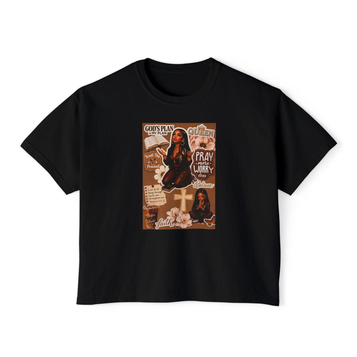 Christian Graphic Tee — Pray & Praise Women's Boxy T-Shirt