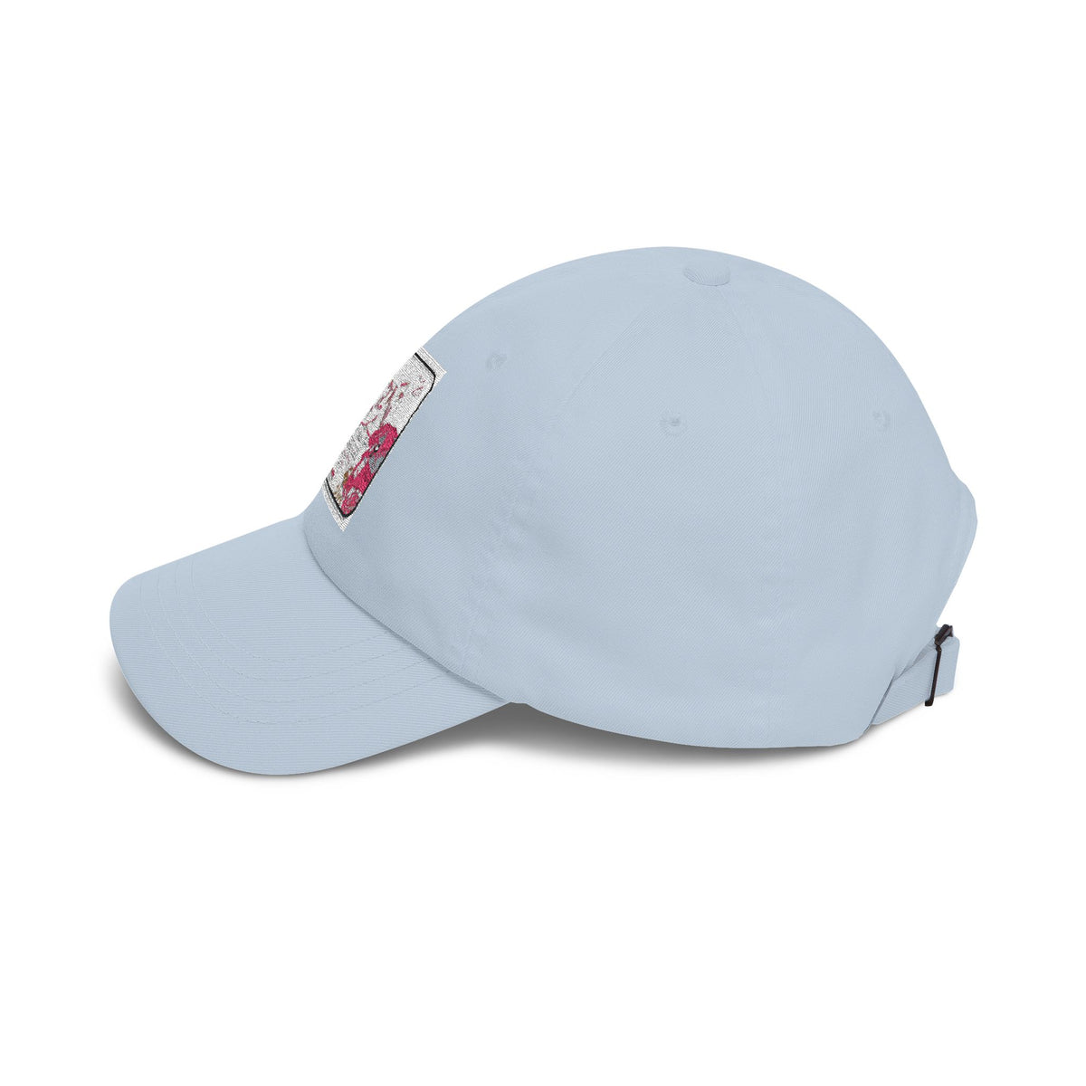 Dad Cap — Vintage Pink Floral 'LOVE' Embroidered Baseball Hat