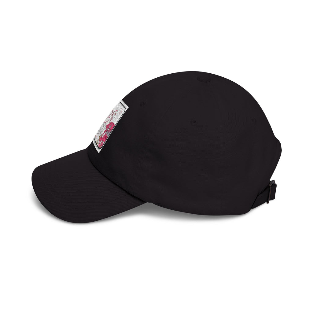 Dad Cap — Vintage Pink Floral 'LOVE' Embroidered Baseball Hat