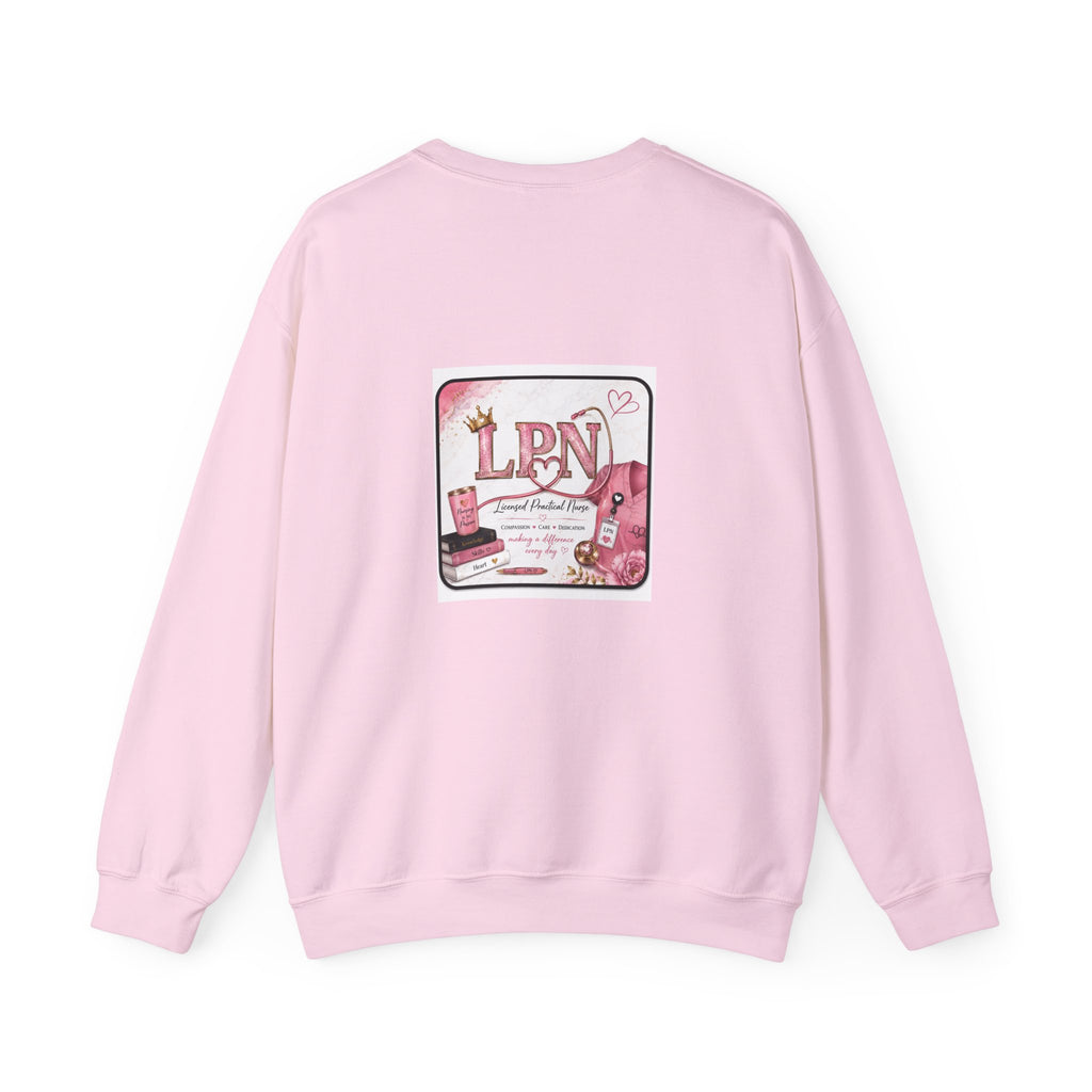 Crewneck Sweatshirt — Pink 'LPN' Nurse Pride Graphic