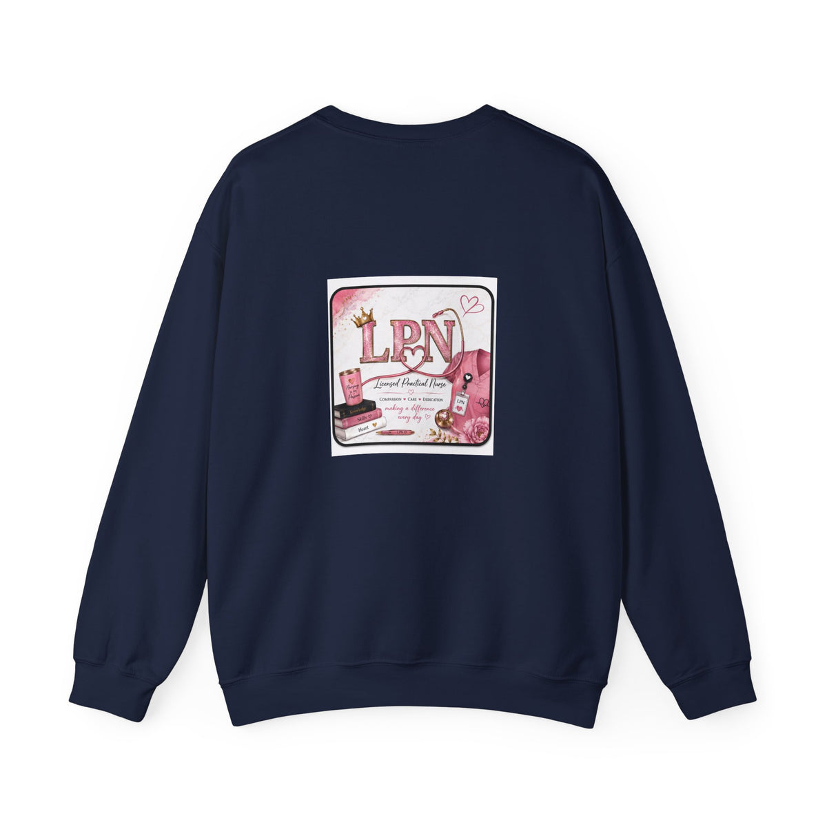 Crewneck Sweatshirt — Pink 'LPN' Nurse Pride Graphic