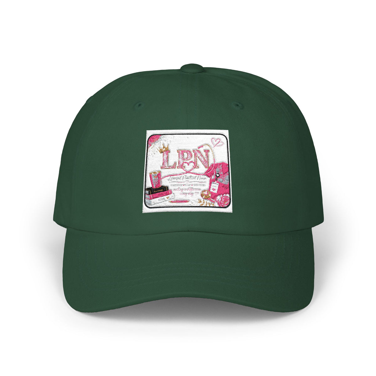 Dad Cap — Vintage Pink Floral 'LOVE' Embroidered Baseball Hat