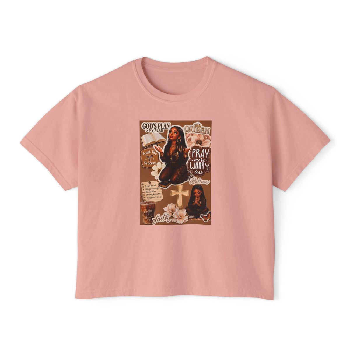 Christian Graphic Tee — Pray & Praise Women's Boxy T-Shirt