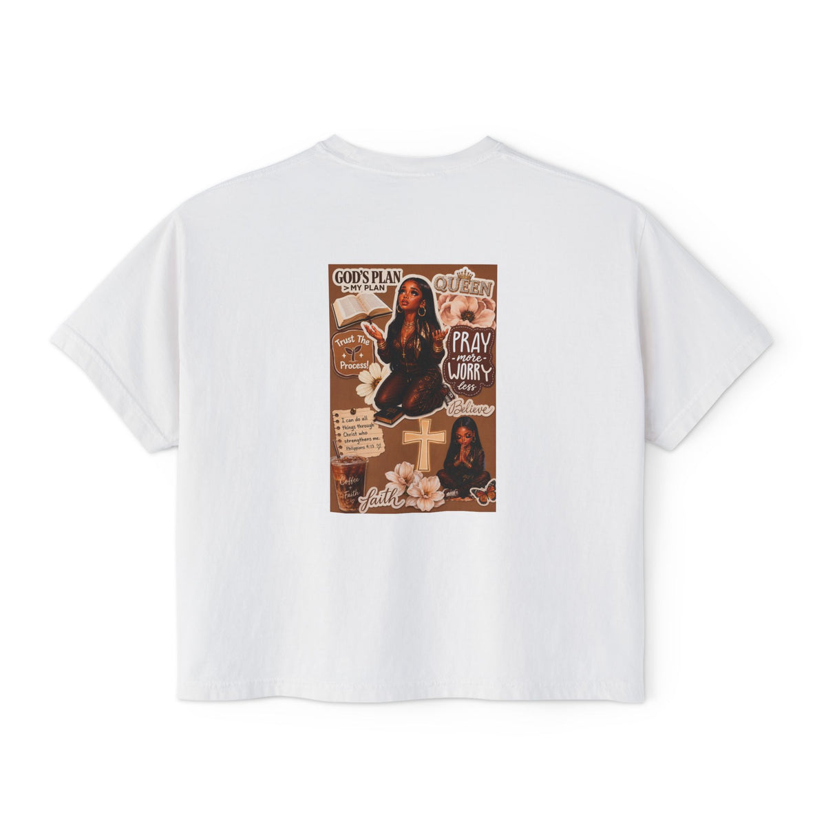 Christian Graphic Tee — Pray & Praise Women's Boxy T-Shirt