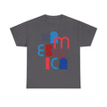 America Retro Typography Tee - Red, White & Blue Patriotic T-Shirt