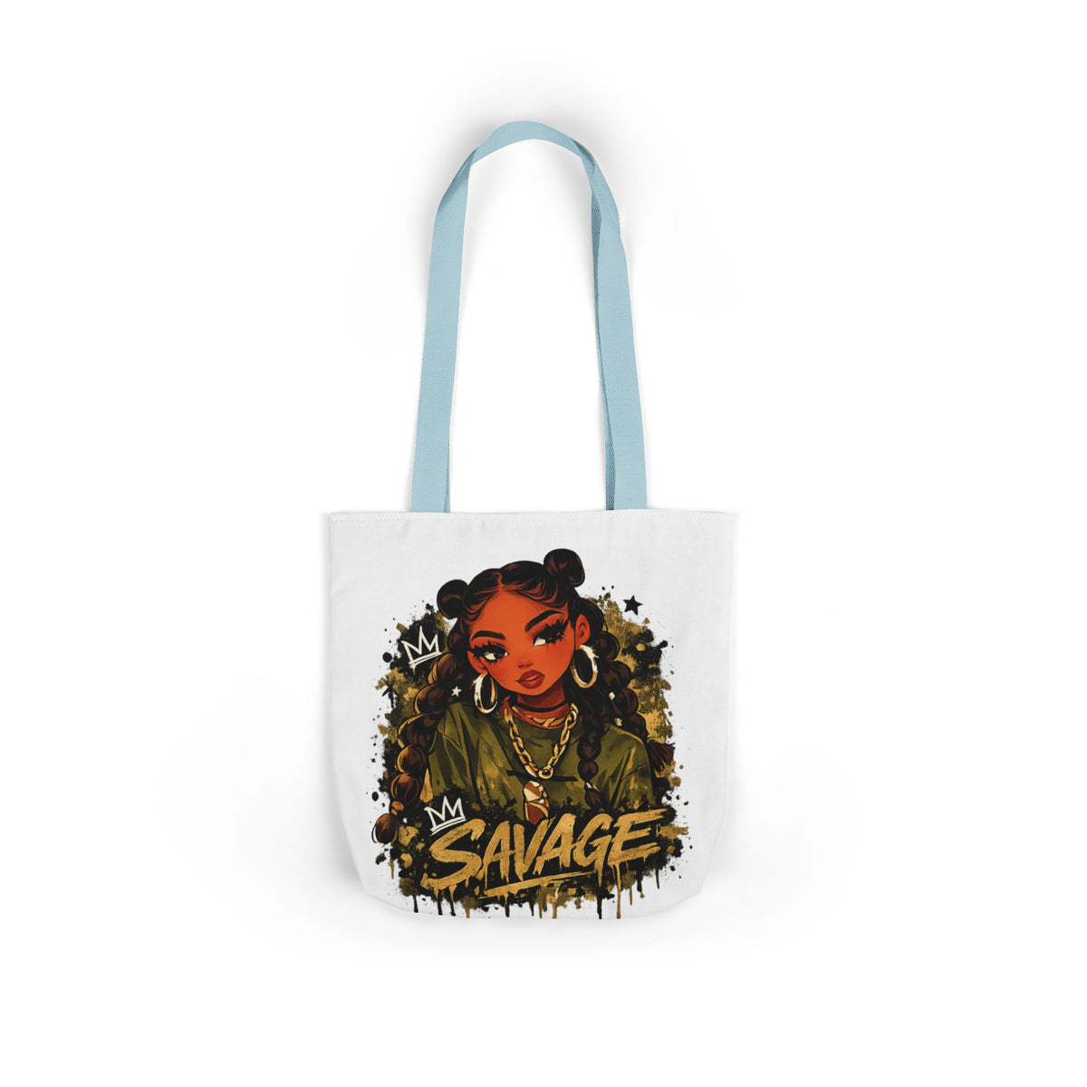 Savage Girl Graphic Tote Bag — Urban Afrocentric Art Canvas Tote