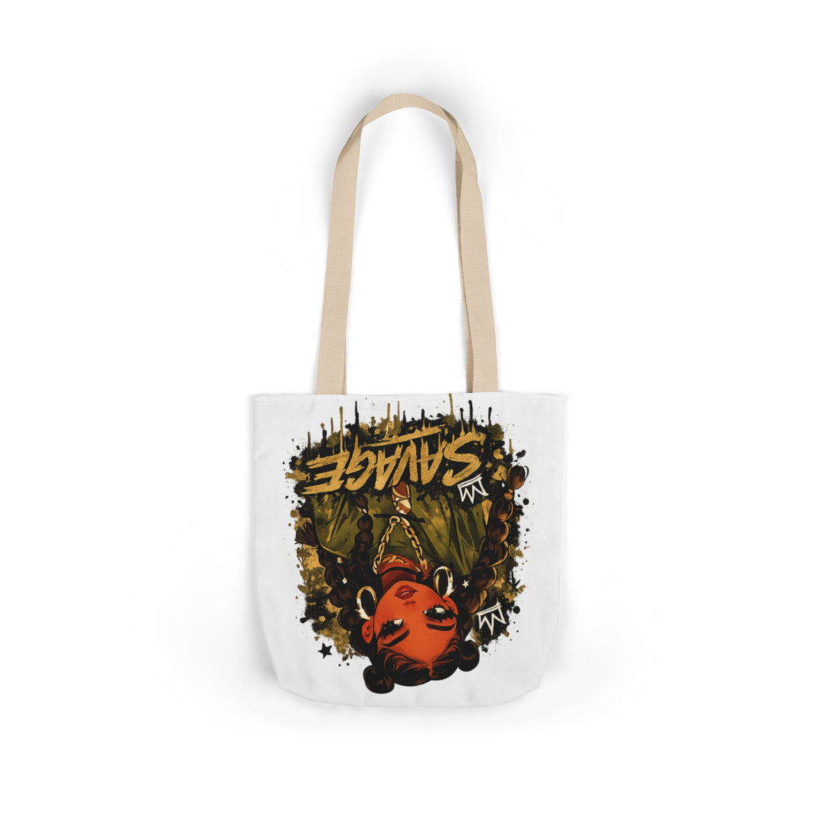 Savage Girl Graphic Tote Bag — Urban Afrocentric Art Canvas Tote