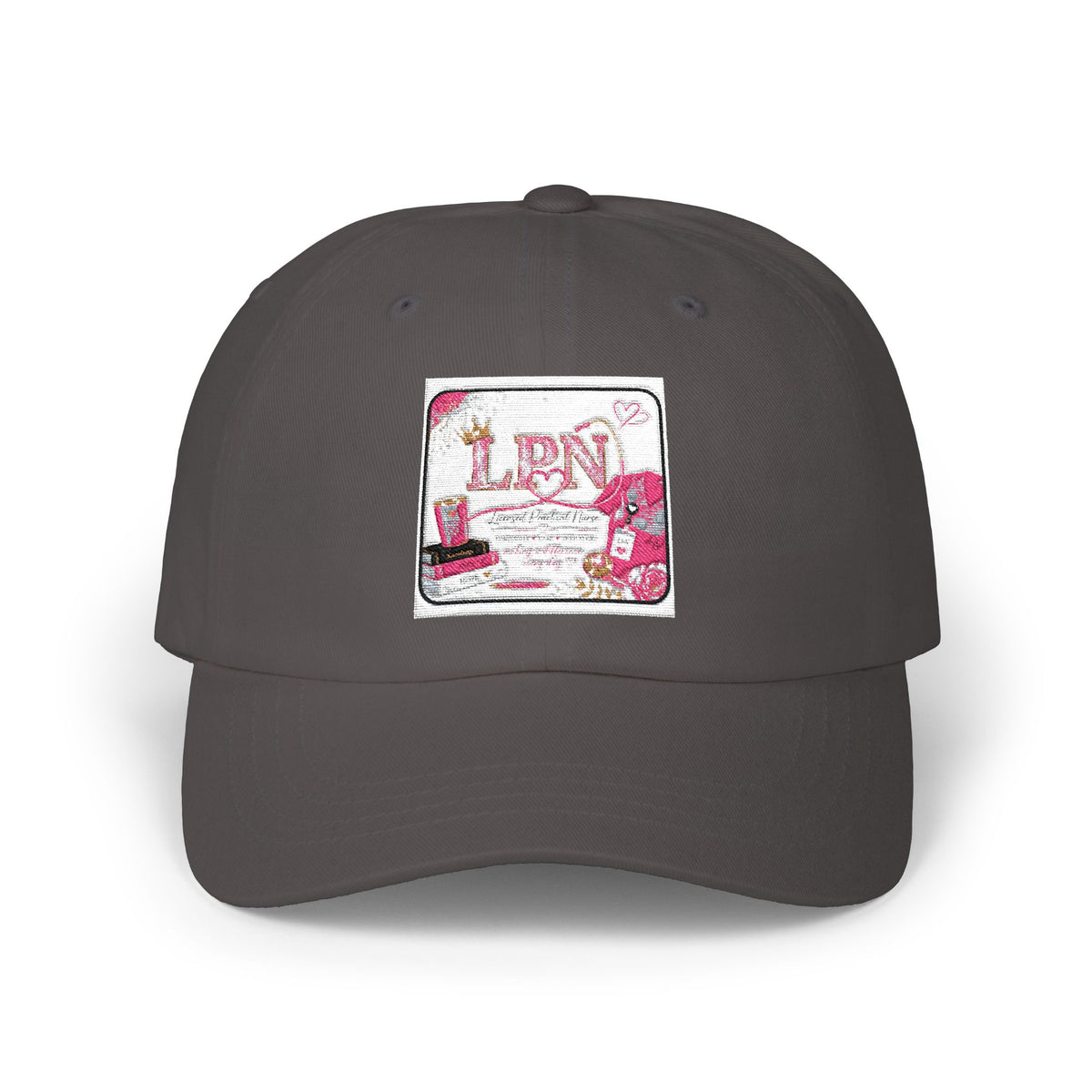 Dad Cap — Vintage Pink Floral 'LOVE' Embroidered Baseball Hat