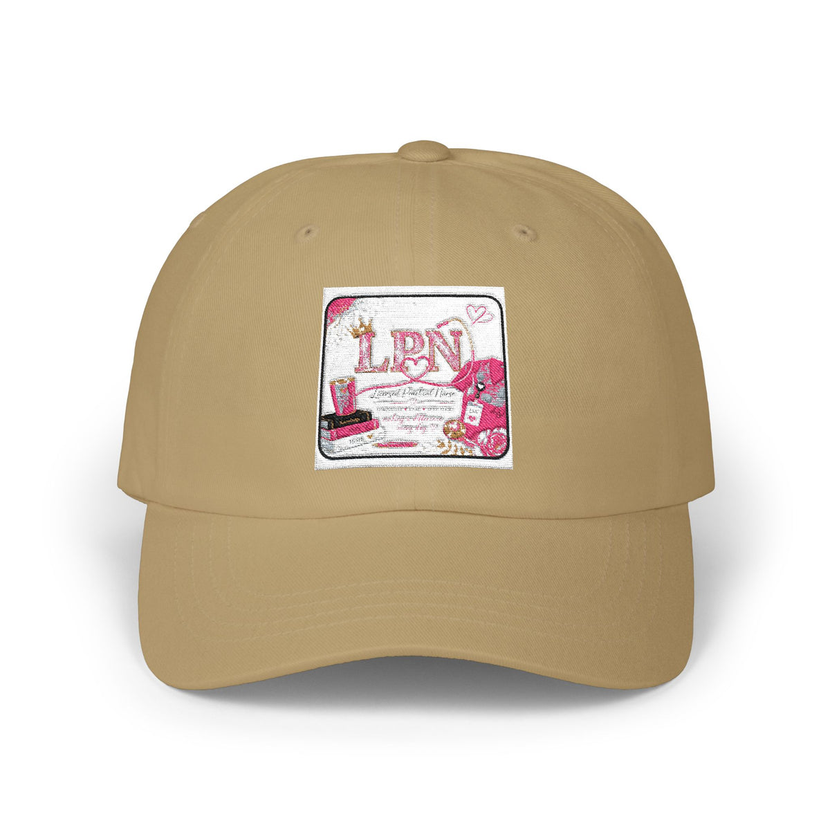 Dad Cap — Vintage Pink Floral 'LOVE' Embroidered Baseball Hat