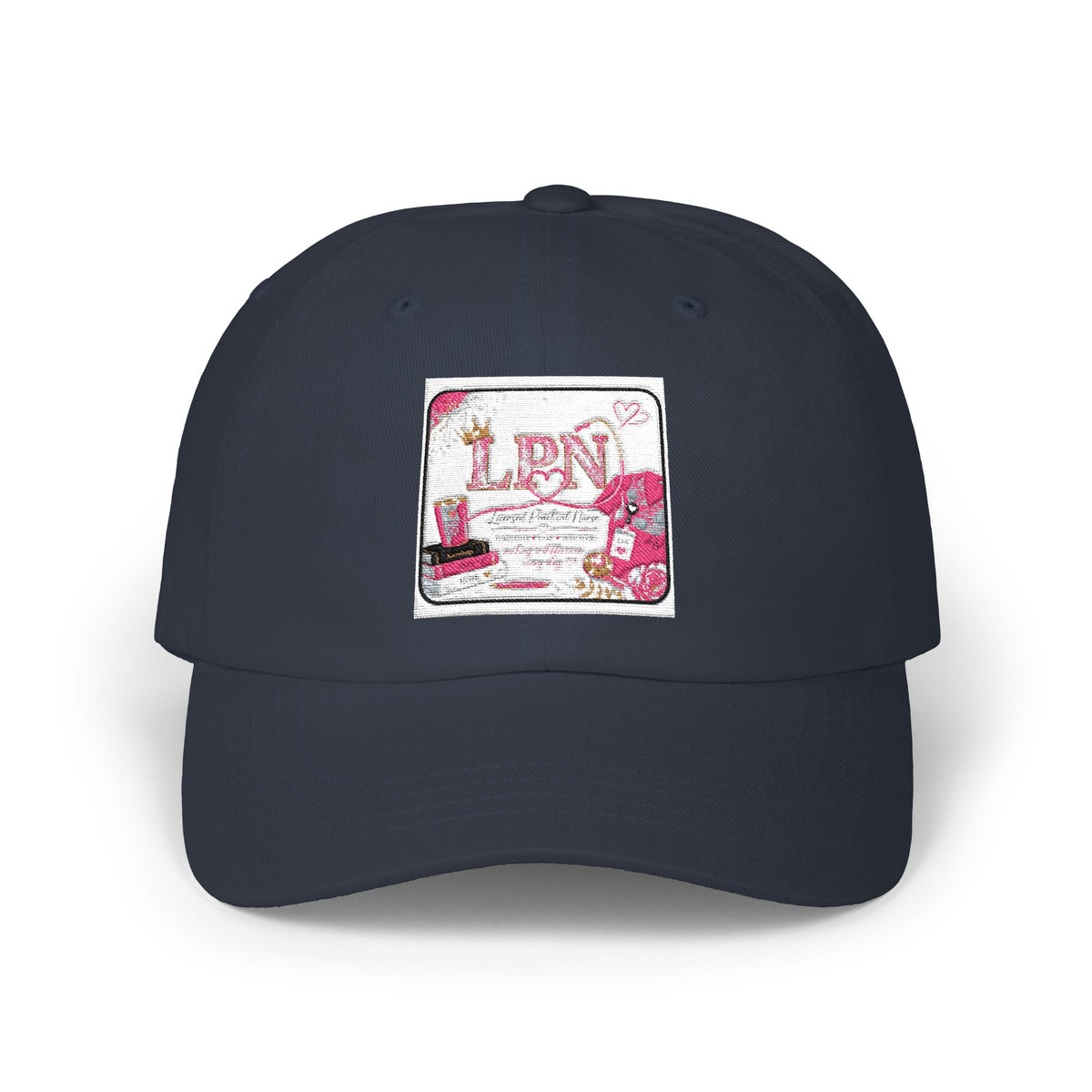 Dad Cap — Vintage Pink Floral 'LOVE' Embroidered Baseball Hat