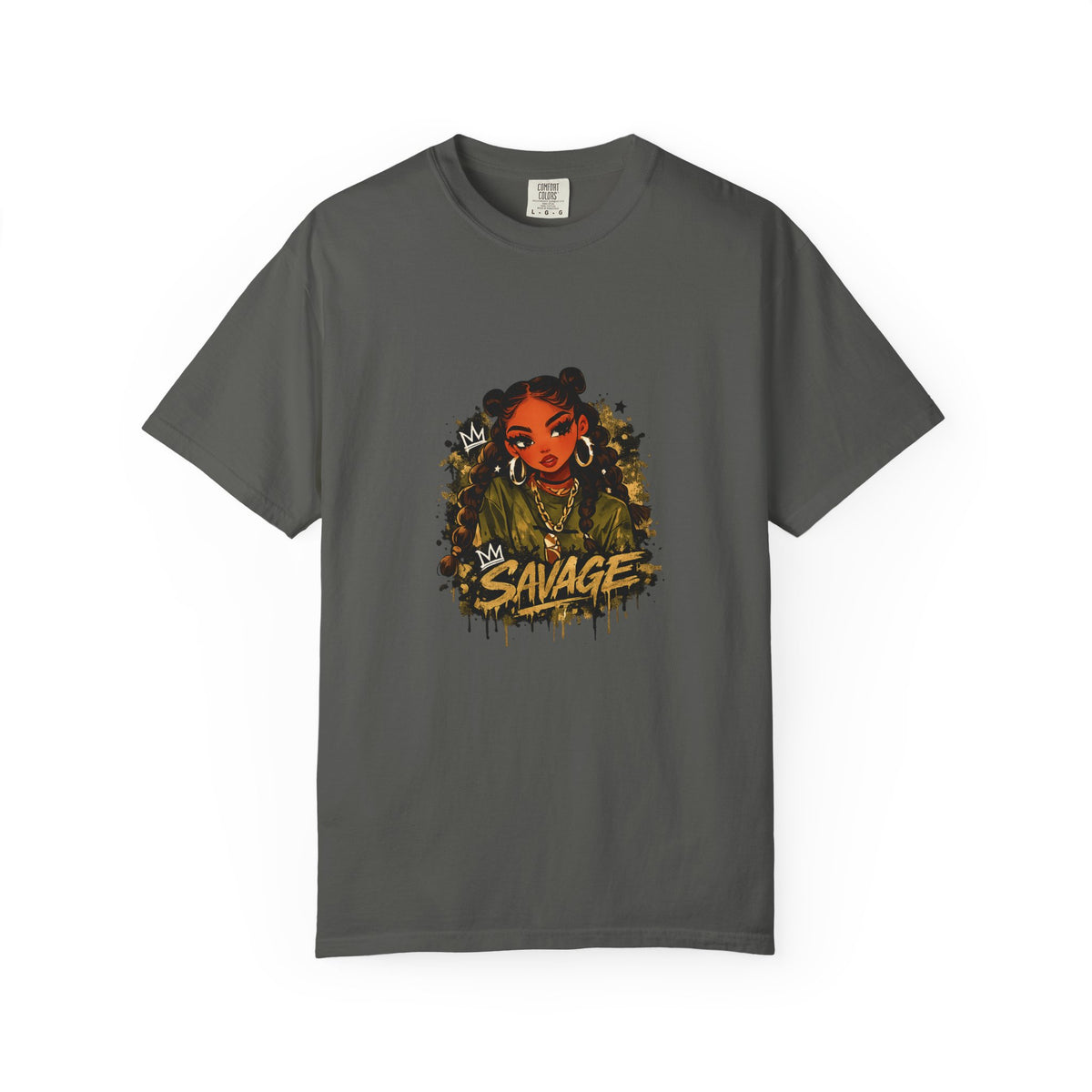 Savage Street Art T‑Shirt — Bold Graphic Female Portrait Tee
