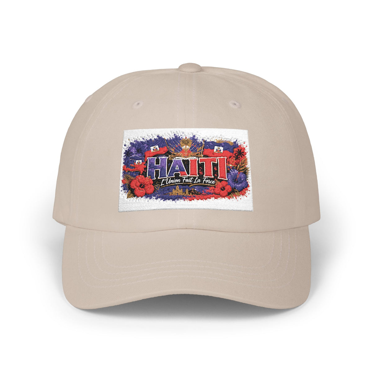 Haiti Floral Patch Dad Cap — Vintage Travel Baseball Hat