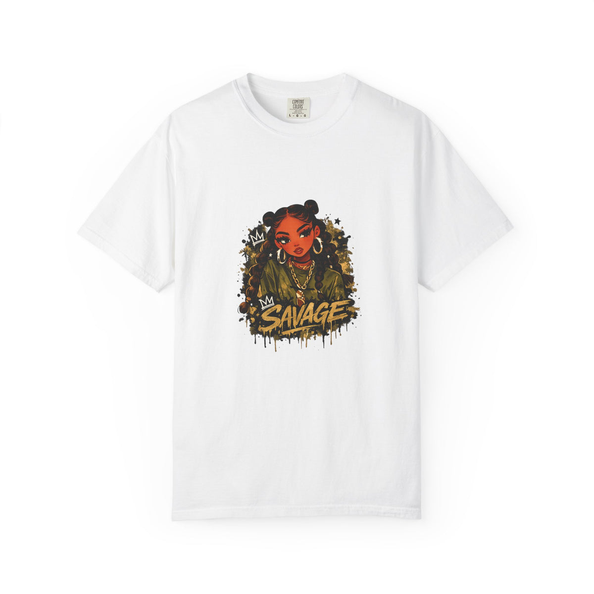 Savage Street Art T‑Shirt — Bold Graphic Female Portrait Tee