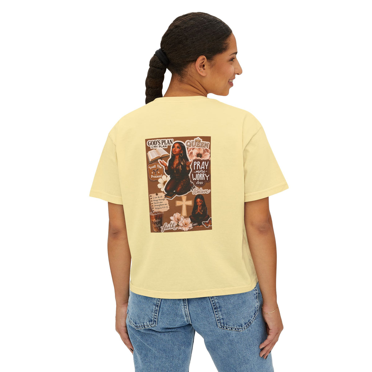 Christian Graphic Tee — Pray & Praise Women's Boxy T-Shirt