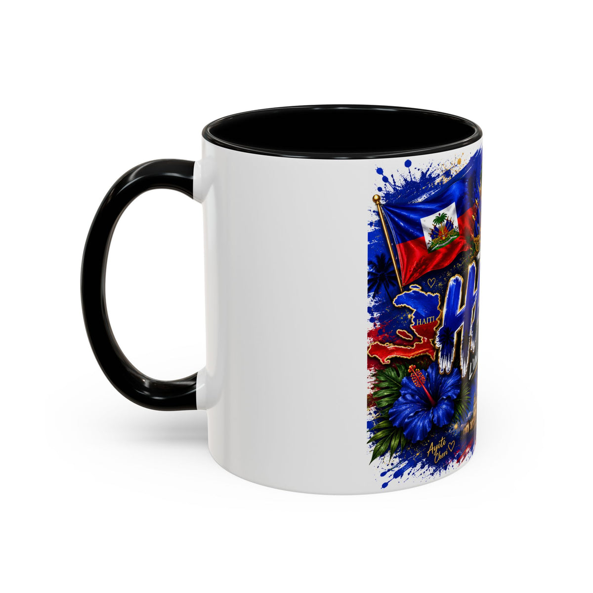 Haiti Coffee Mug — L'Union Fait La Force Colorful Island Art (11/15oz)