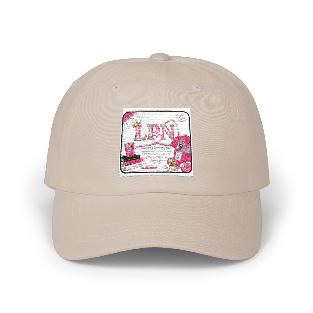 Dad Cap — Vintage Pink Floral 'LOVE' Embroidered Baseball Hat