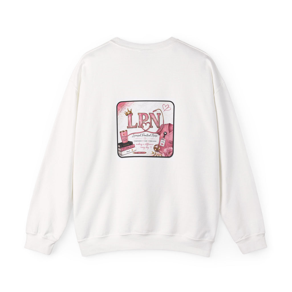 Crewneck Sweatshirt — Pink 'LPN' Nurse Pride Graphic