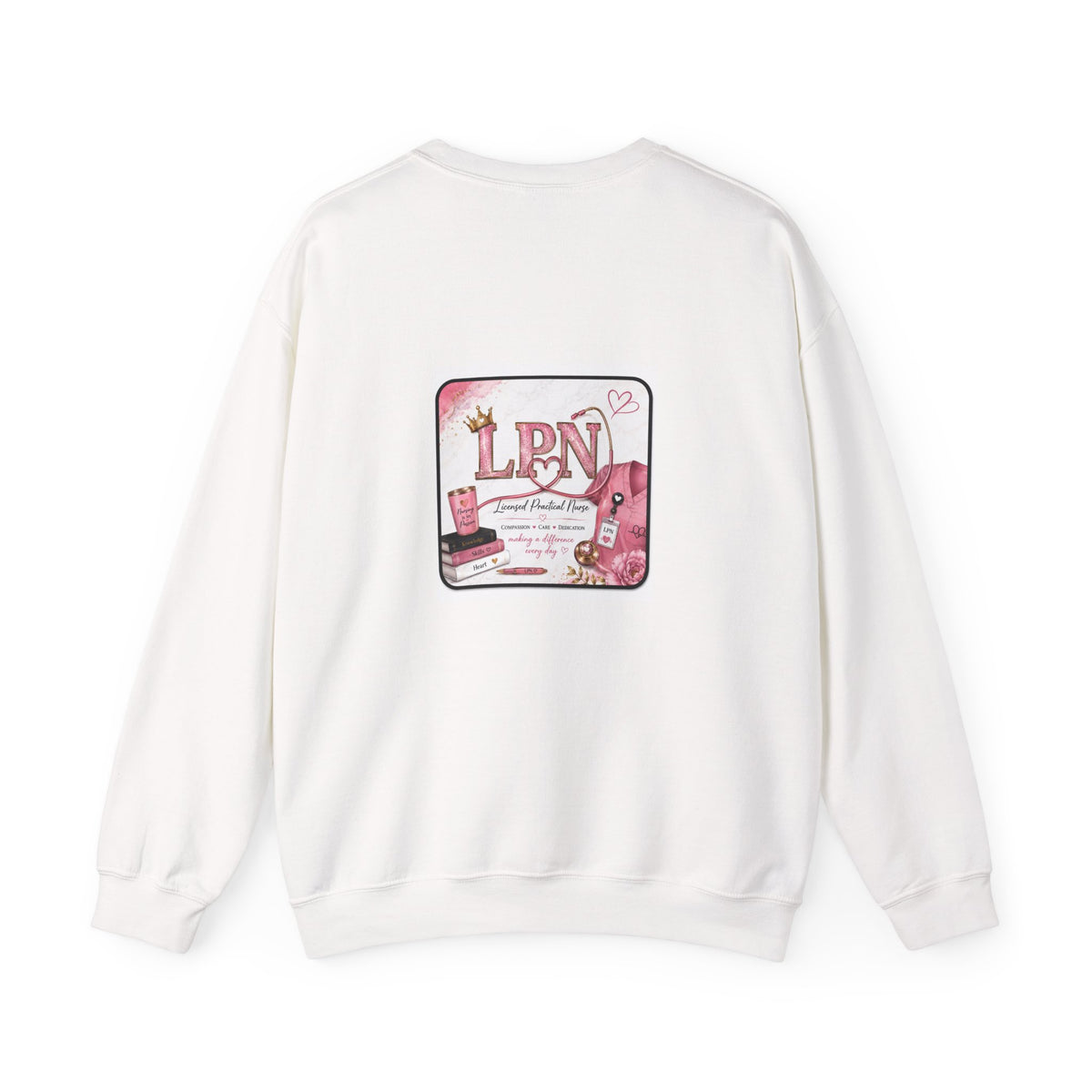 Crewneck Sweatshirt — Pink 'LPN' Nurse Pride Graphic