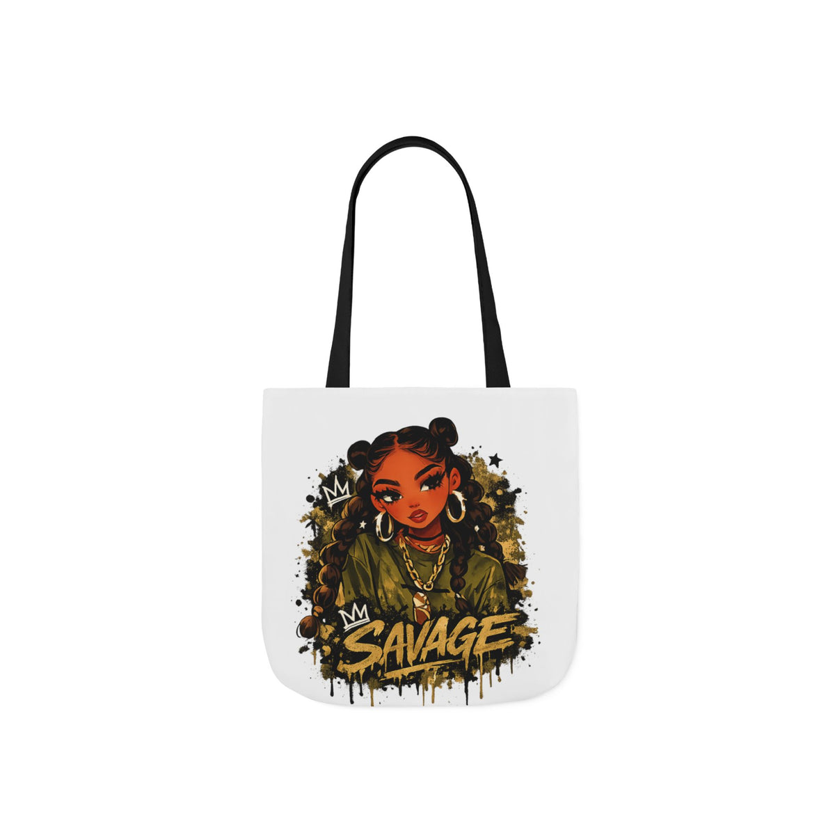 Savage Girl Graphic Tote Bag — Urban Afrocentric Art Canvas Tote