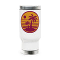 Palm Sunset Travel Mug — 14oz Stainless Steel Insulated Mug with Handle