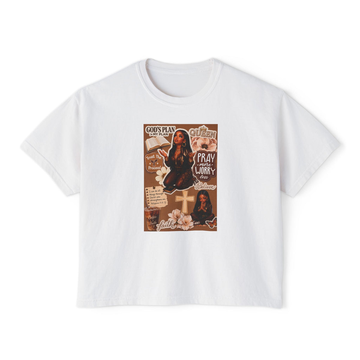Christian Graphic Tee — Pray & Praise Women's Boxy T-Shirt