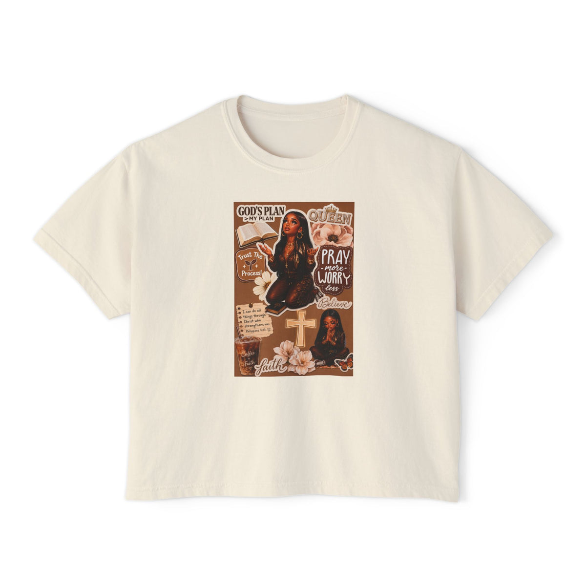 Christian Graphic Tee — Pray & Praise Women's Boxy T-Shirt