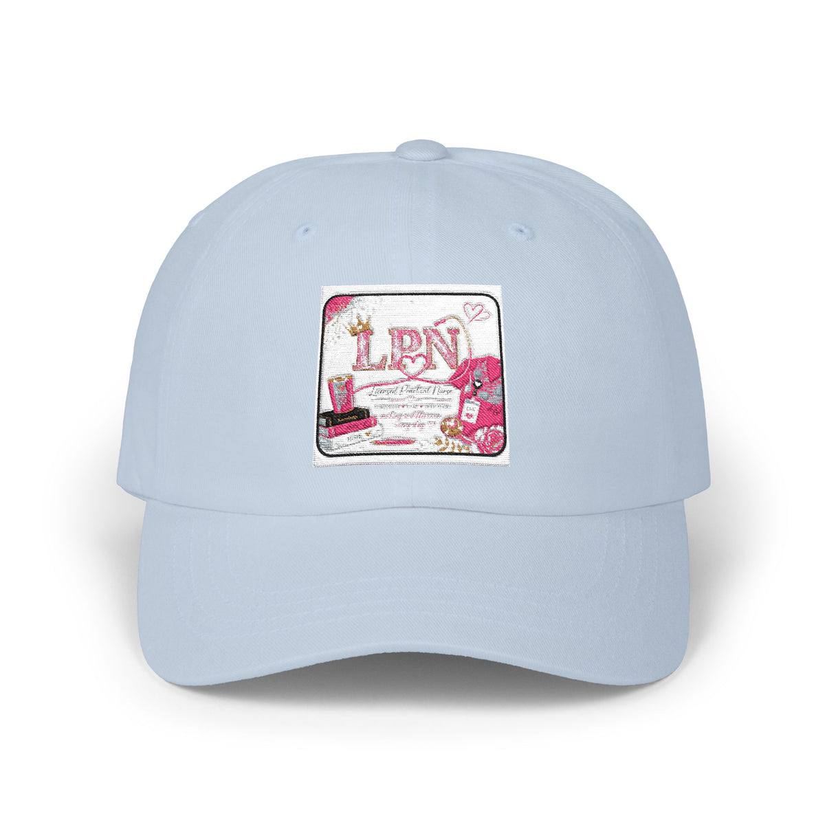 Dad Cap — Vintage Pink Floral 'LOVE' Embroidered Baseball Hat