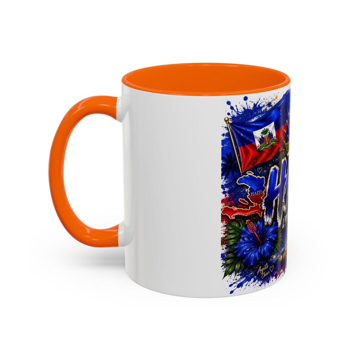 Haiti Coffee Mug — L'Union Fait La Force Colorful Island Art (11/15oz)