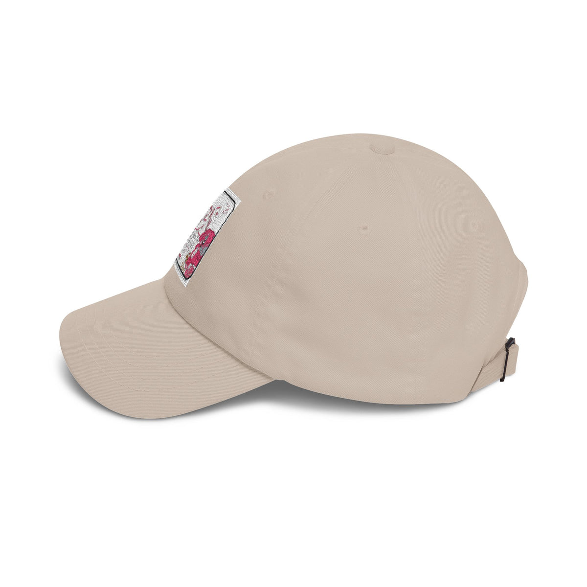 Dad Cap — Vintage Pink Floral 'LOVE' Embroidered Baseball Hat
