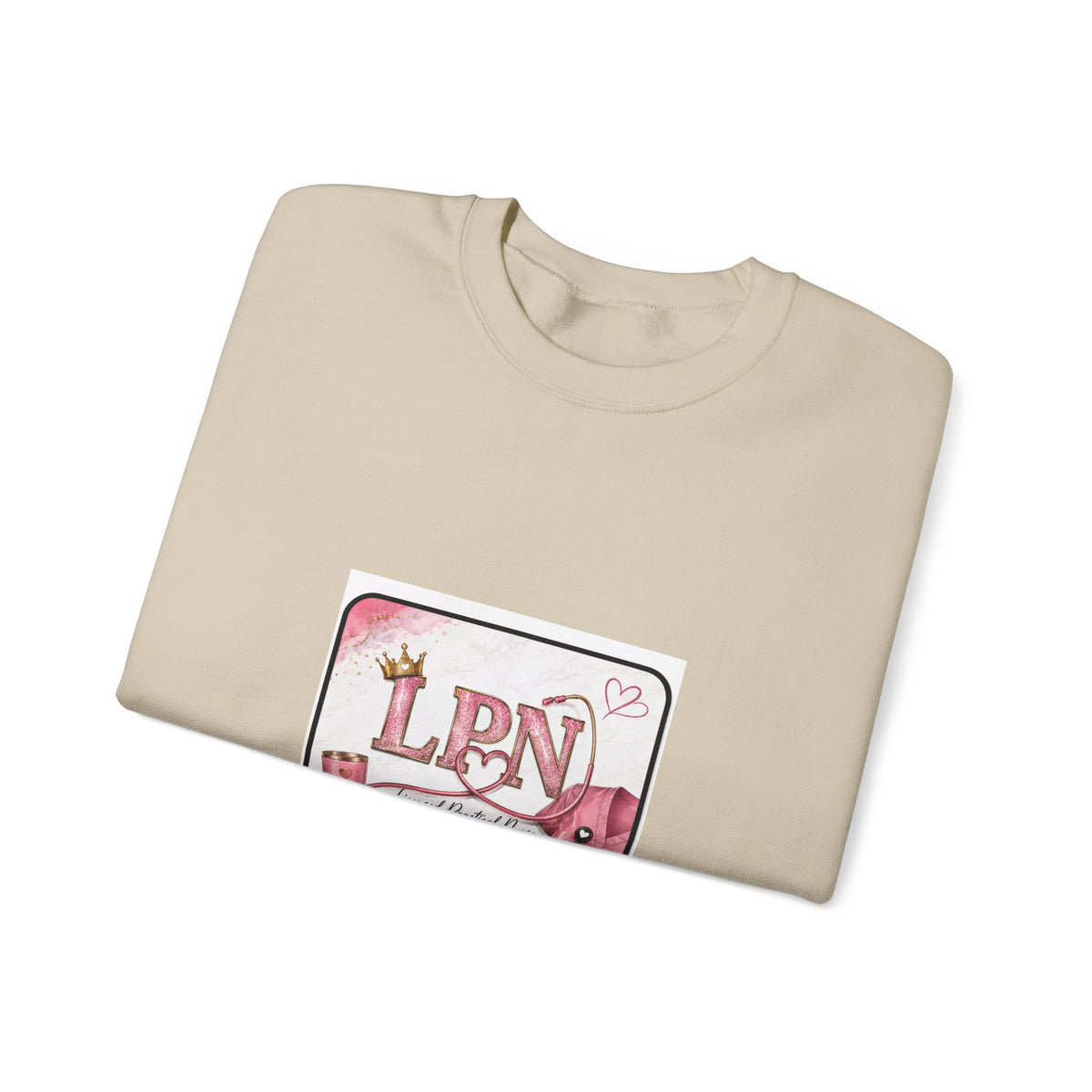 Crewneck Sweatshirt — Pink 'LPN' Nurse Pride Graphic