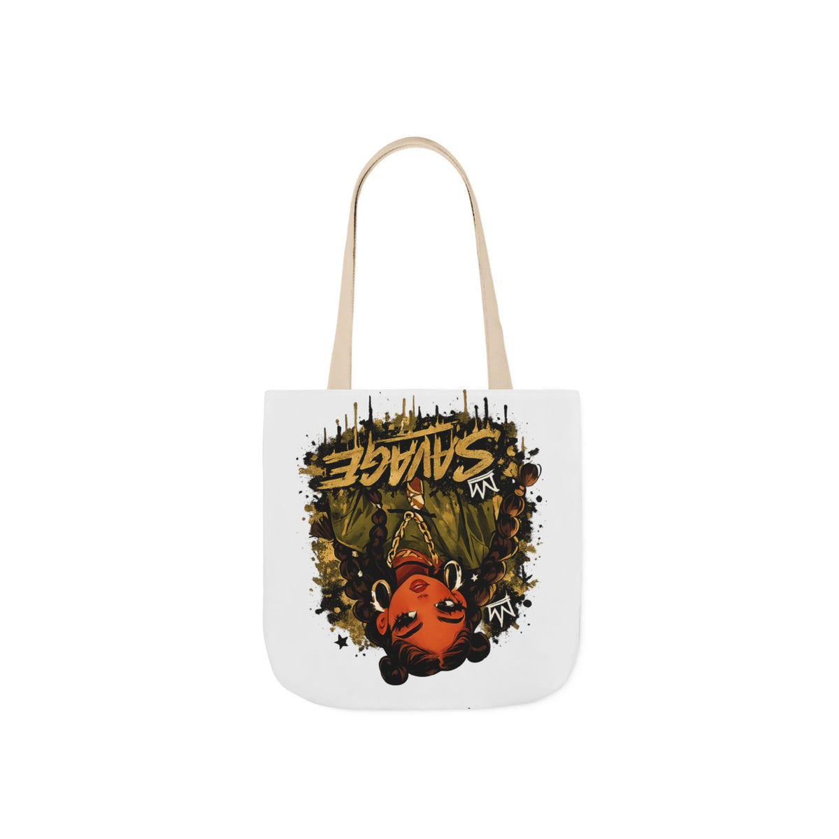Savage Girl Graphic Tote Bag — Urban Afrocentric Art Canvas Tote