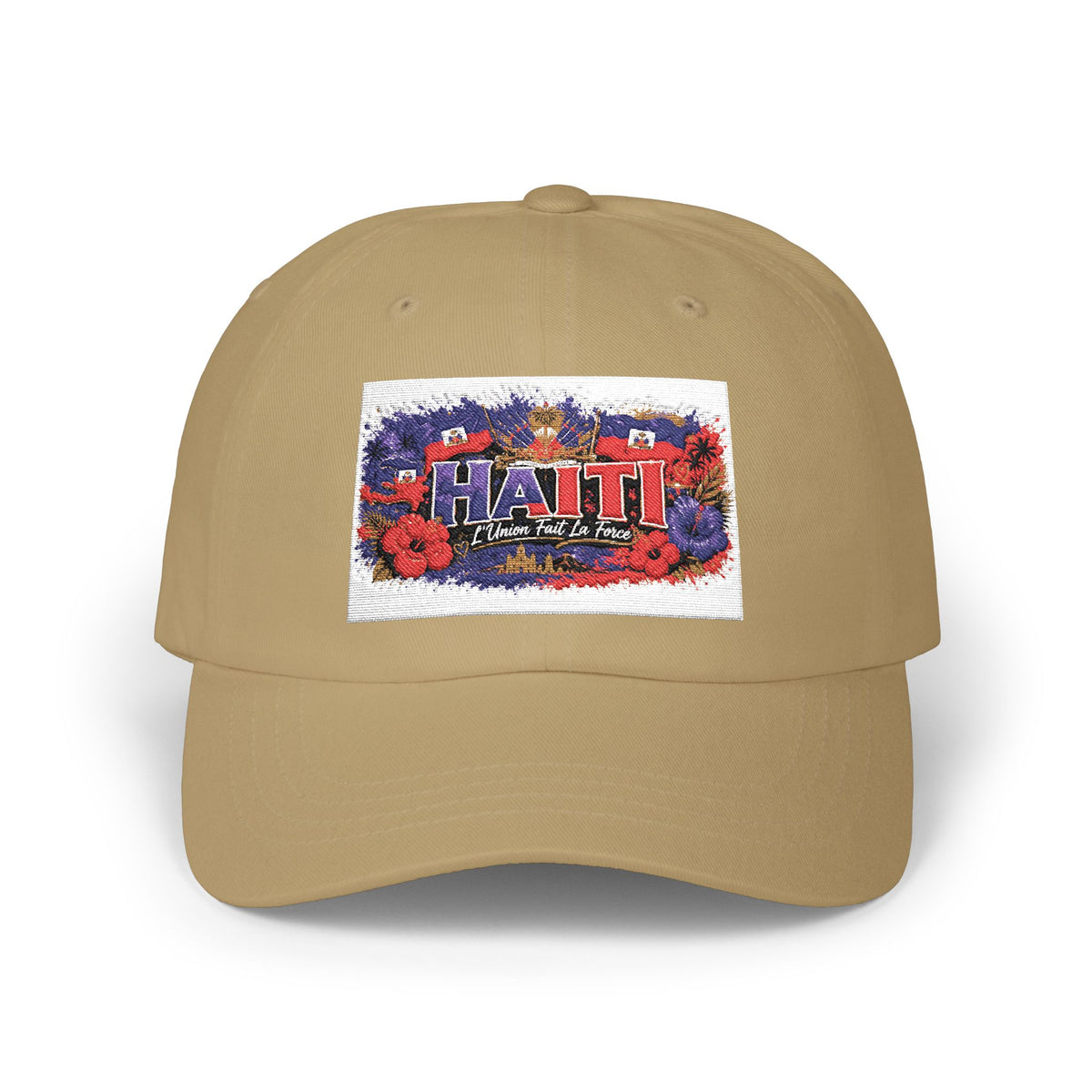 Haiti Floral Patch Dad Cap — Vintage Travel Baseball Hat