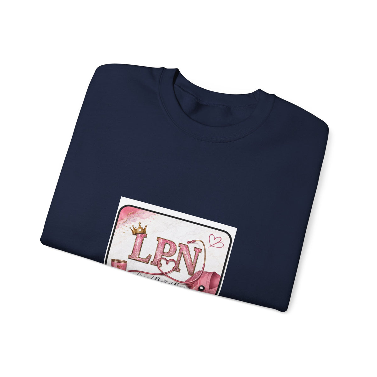 Crewneck Sweatshirt — Pink 'LPN' Nurse Pride Graphic