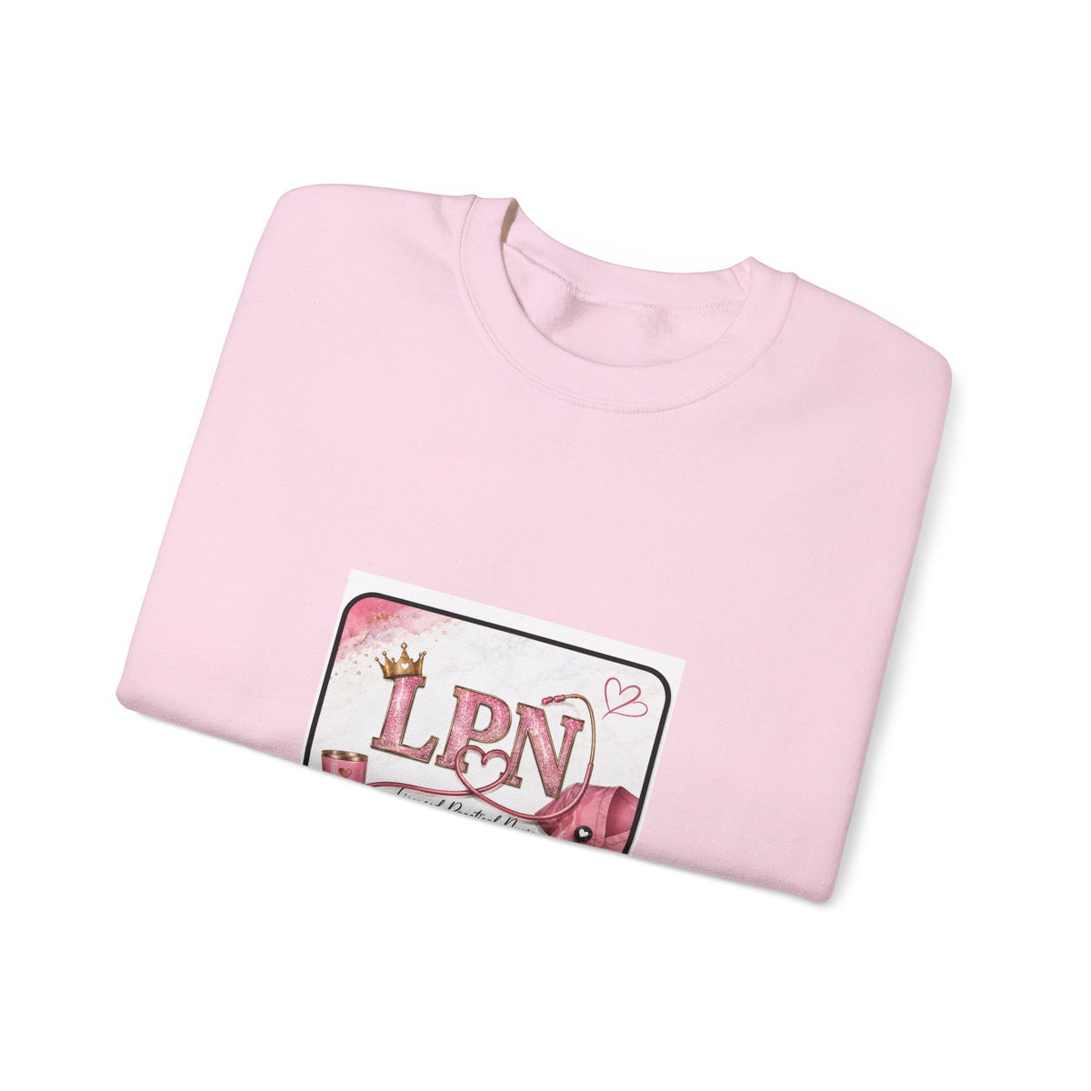 Crewneck Sweatshirt — Pink 'LPN' Nurse Pride Graphic