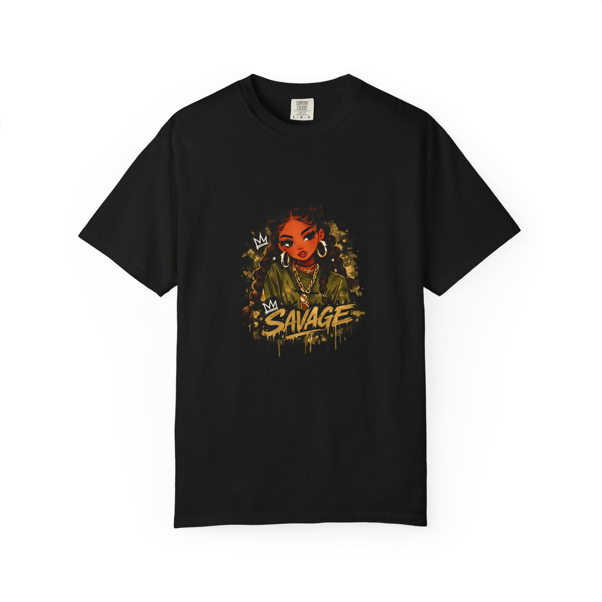 Savage Street Art T‑Shirt — Bold Graphic Female Portrait Tee