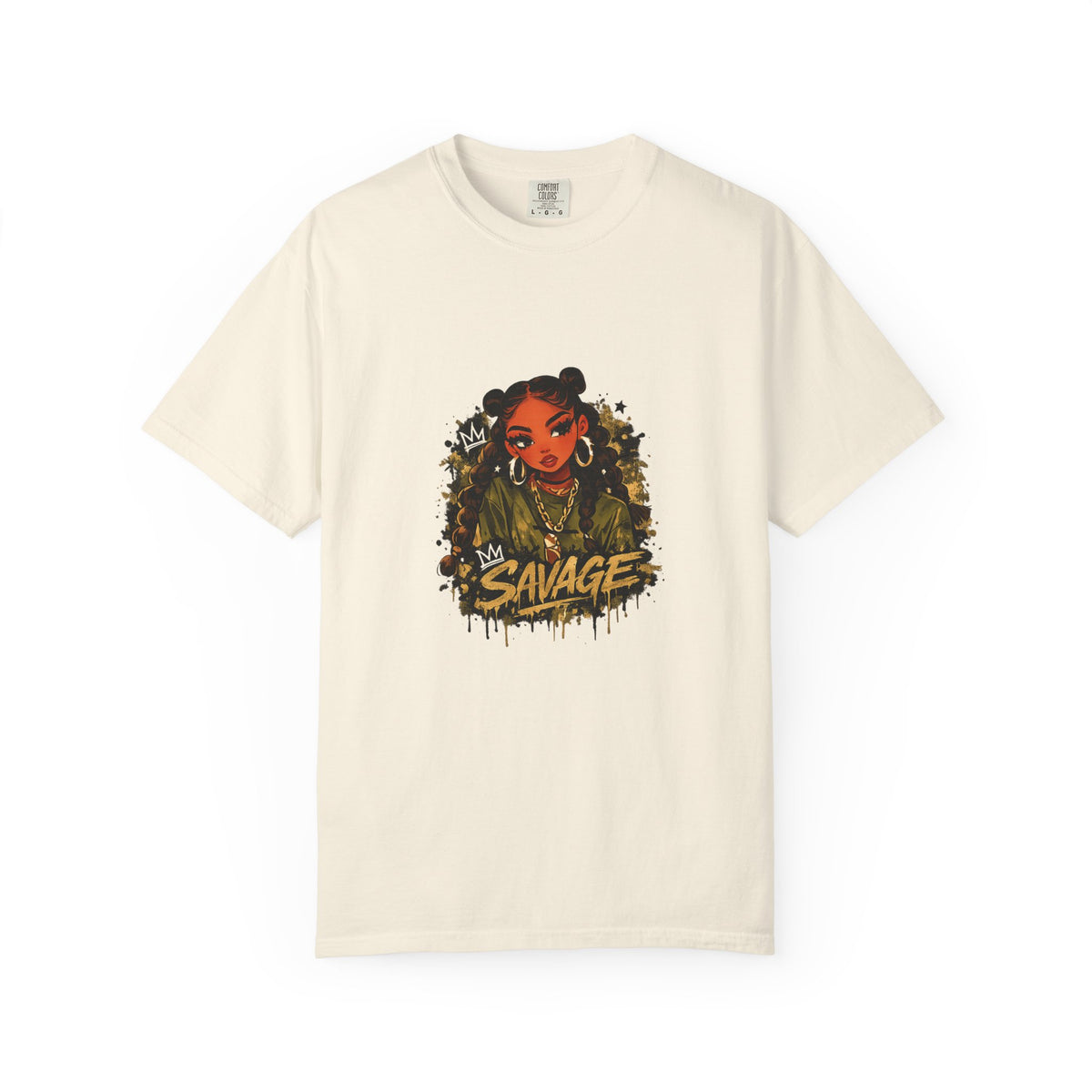 Savage Street Art T‑Shirt — Bold Graphic Female Portrait Tee