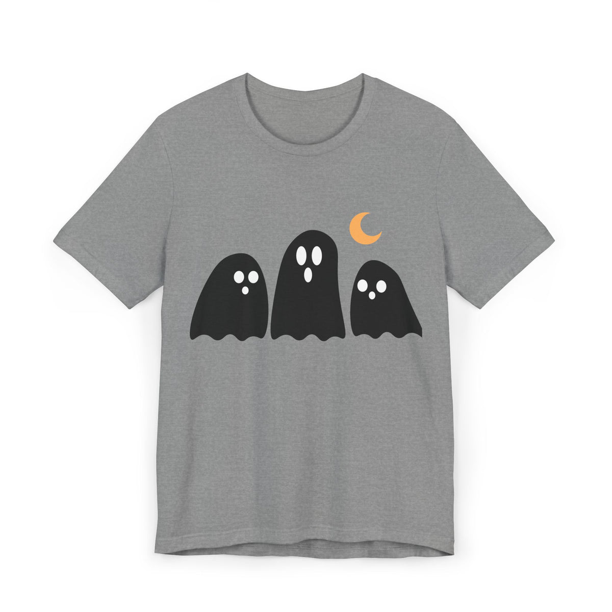 Halloween Ghosts T-Shirt — Cute Trio Ghosts with Crescent Moon