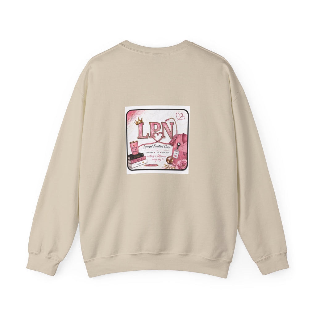 Crewneck Sweatshirt — Pink 'LPN' Nurse Pride Graphic